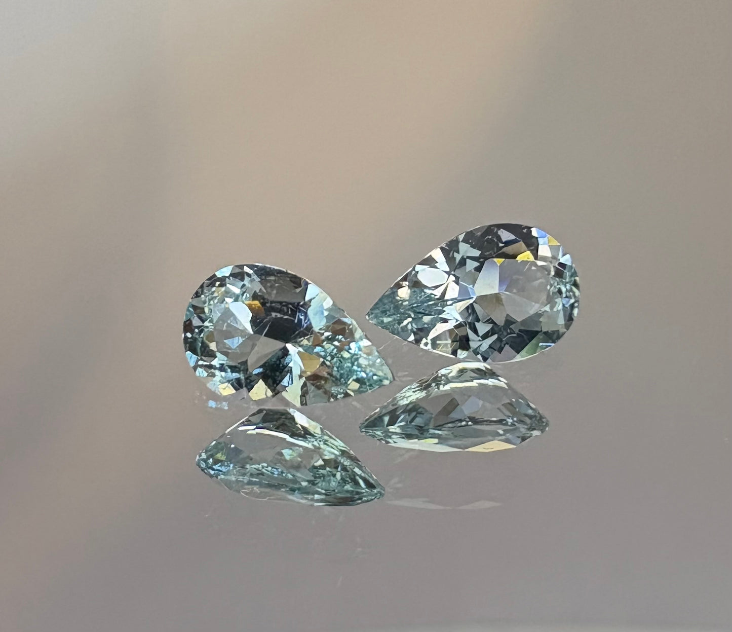 Aquamarine Pair 0.72 ctw Pear Shapes 6.3 x 4.0 mm