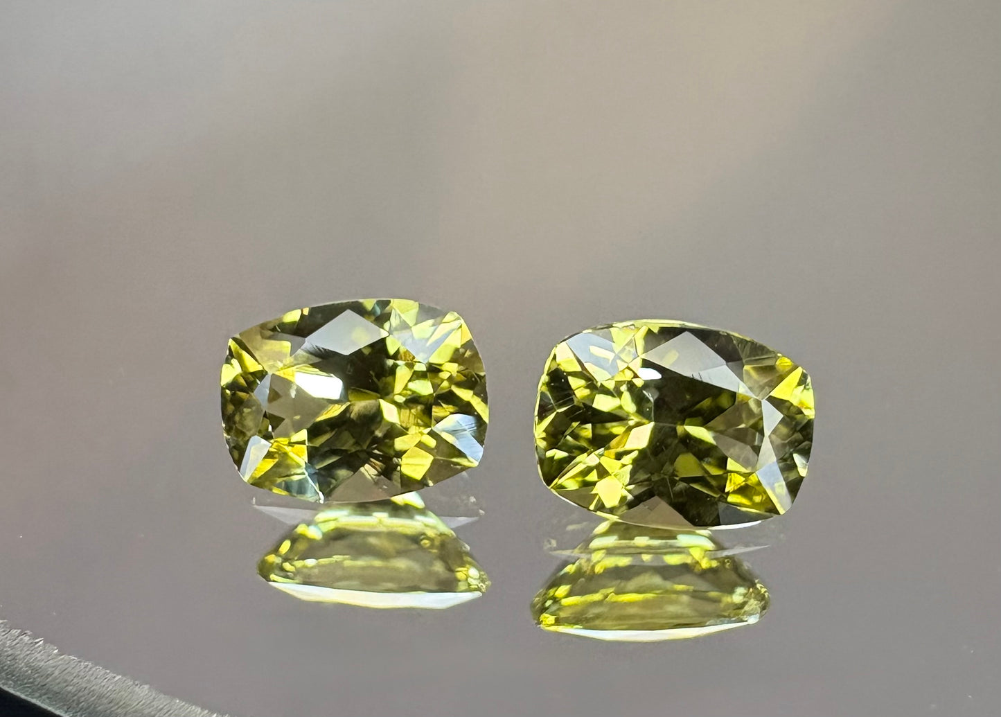 Chrysoberyl Pair 1.50 ctw Cushion Cuts 6.3 x4.7 mm