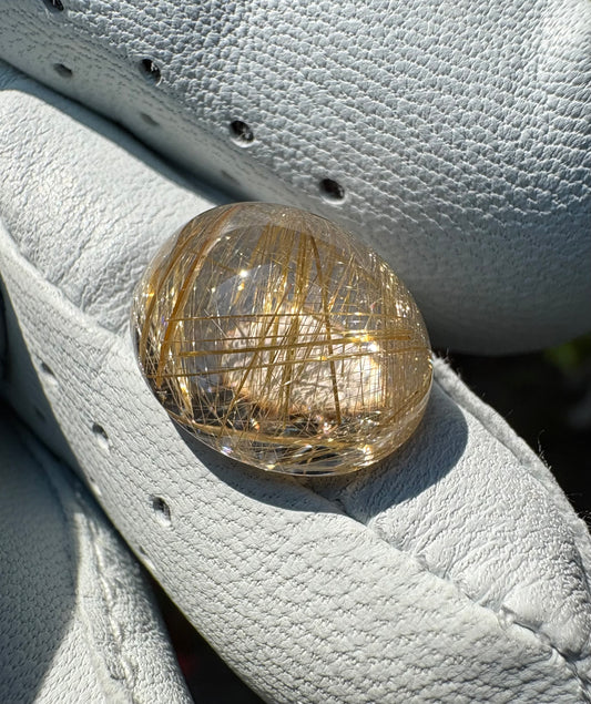 Golden Rutilated Quartz   10.71 ct  Oval Cab  15.8 x 12.8 x 7.3 mm