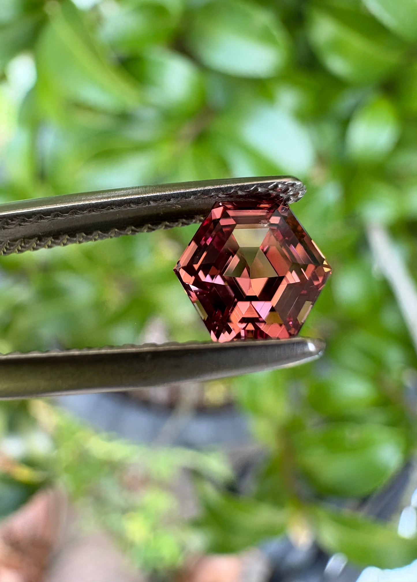 Malaya Garnet   1.39 ct  Hexy Cut  6.3x6.3x4.4