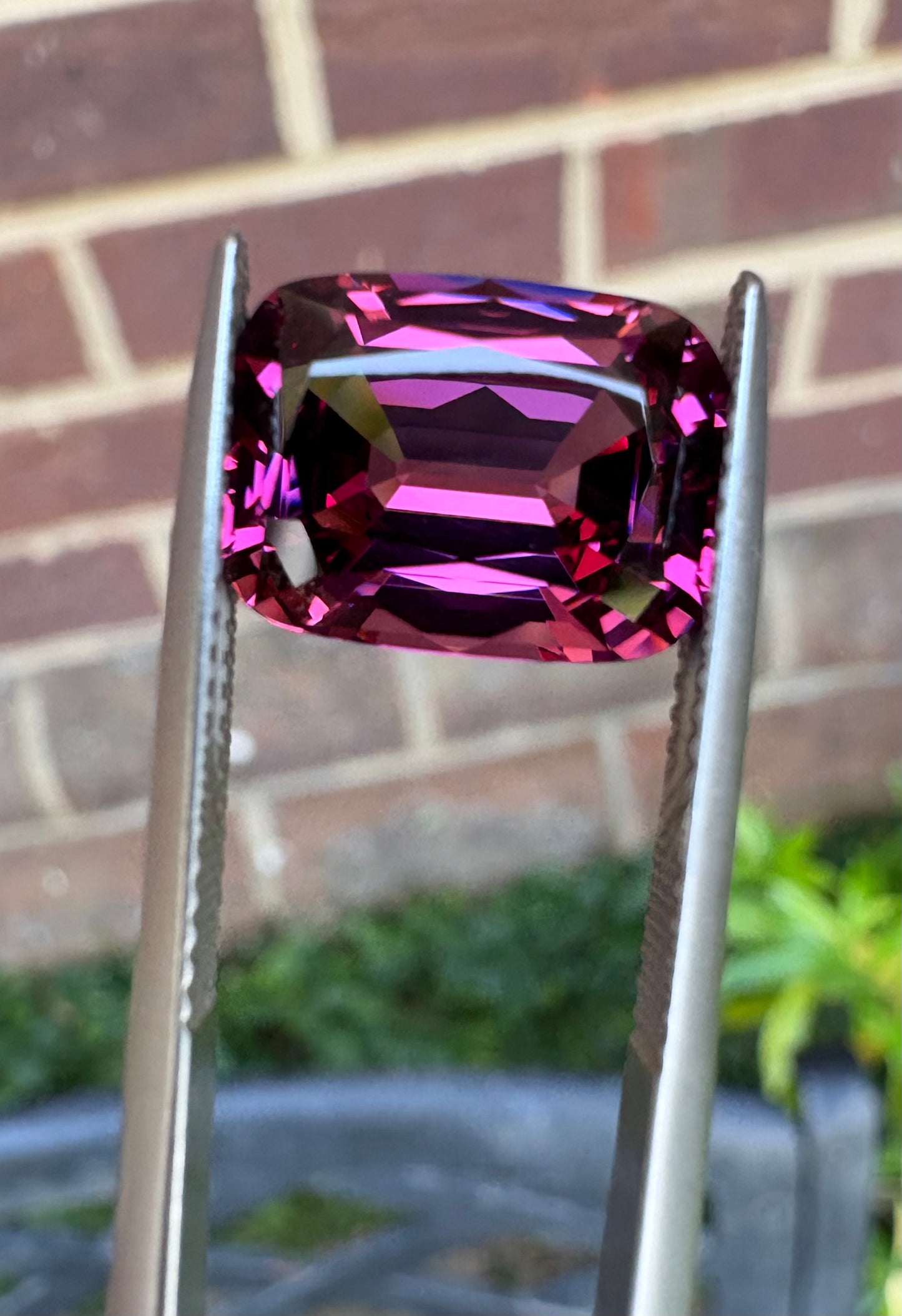 Rose Garnet (Rhodolite)   7.35 ct  Classic Cushion  13.0 x 9.7 x 6.2