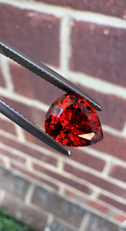 Spessartite Garnet   3.38 ct  Pear Shape  9.7 x 8.4 x 5.5 mm